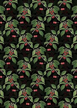 Floral Sour Cherry Pattern