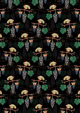 Black Summer Grape Pattern