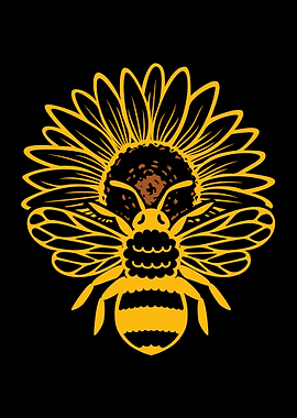 Bee Sunflower Beekeeper