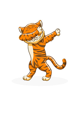 Dabbing dance white tiger