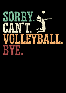 Sorry Cant Volleyball Bye
