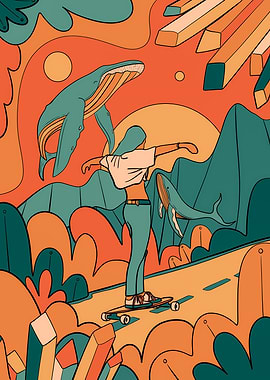 The skater and the whales