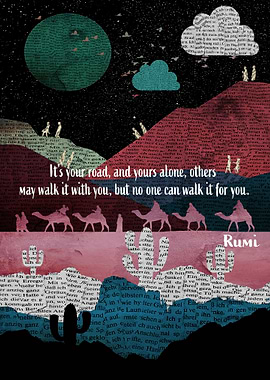 Abstract Rumi typography