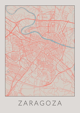 Zaragoza Vintage Map
