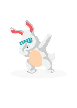 Dabbing dance white rabbit
