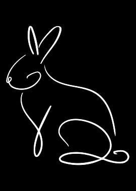 Rabbit Line Art Minimal