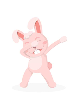 Dabbing dance white rabbit