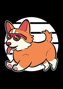 Corgi Dog With Sunglasses