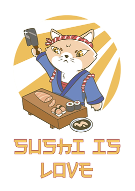 Sushi master cat