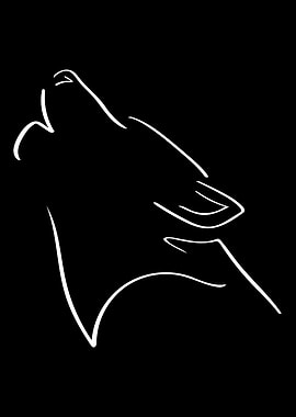Wolf Line Art Minimal