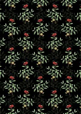 Pomegranate Branch Pattern
