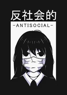 Anime antisocial girl face