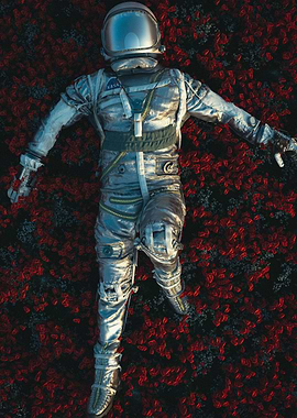 Astronaut with Flowers