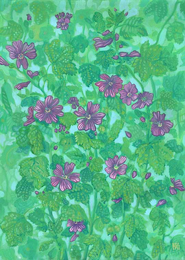 Mallow Bloom Floral Art