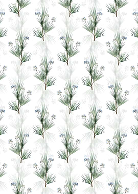 Floral Blue Stars Pattern