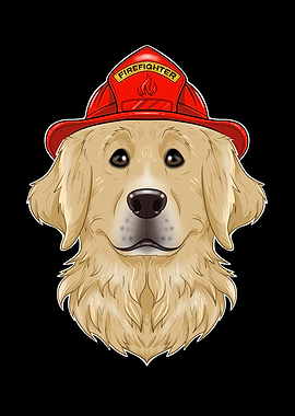 Golden Retriever Fireman