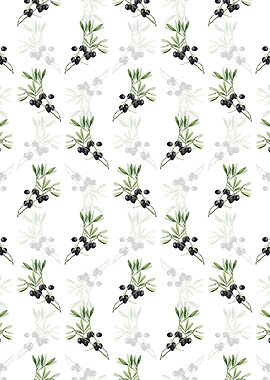 Olive Tree Branch Pattern