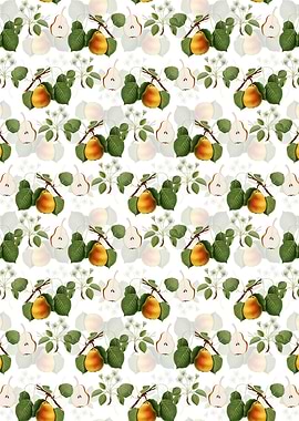 White Floral Pear Pattern