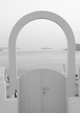 Santorini Oia Gate BW 1