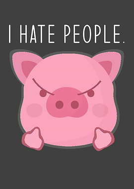 Funny Pig I Say Hate