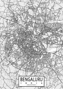 Bangalore City Map Light