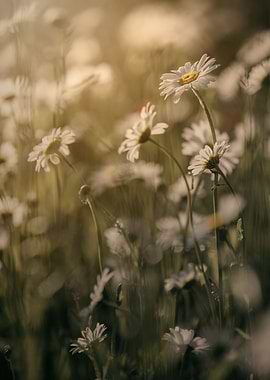 White camomile meadow