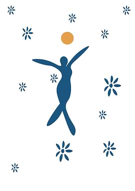 Abstract dancing happily