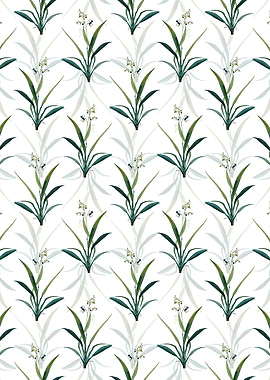 Floral Flax Lilies Pattern