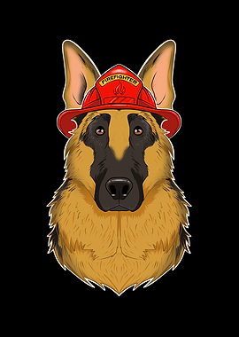 German Shepherd Fireman