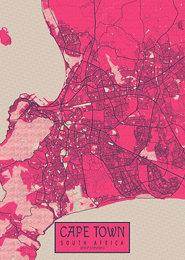 Cape Town Map Blossom