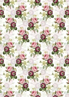 White Anemone Rose Pattern