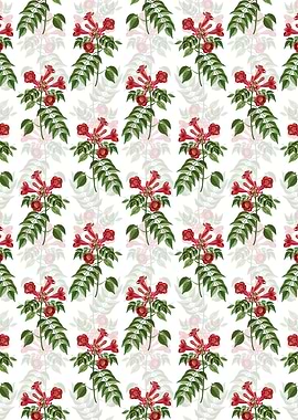 White Trumpet Vine Pattern