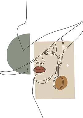 Modern woman face with Hat