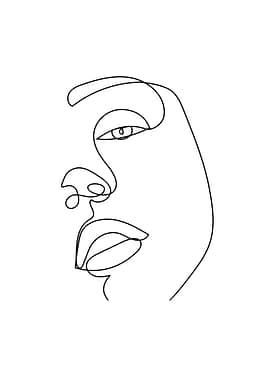 Female face bedroom decor