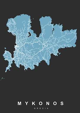 MYKONOS Map GRECIA