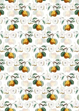 White Floral Pear Pattern