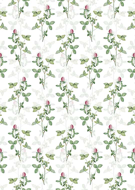 Floral Pink Clover Pattern