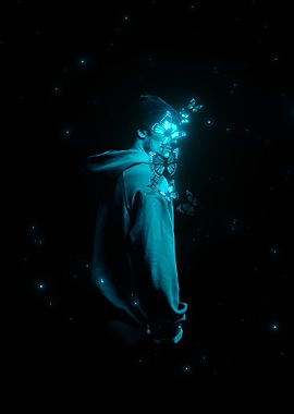 Neon Butterflies Poster