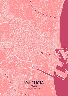 Valencia Pink Rose Map