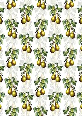 White Floral Pear Pattern