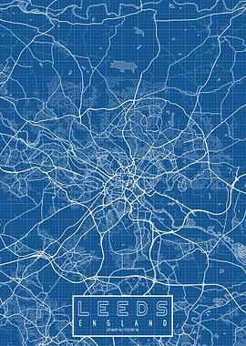 Leeds City Map Blueprint