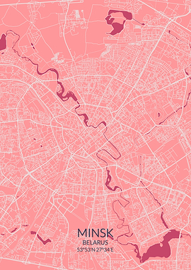 Minsk Pink Rose Map