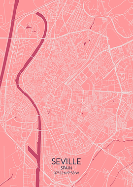 Seville Pink Rose Map