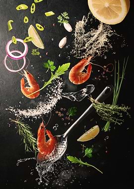 Fresh scampi preparation