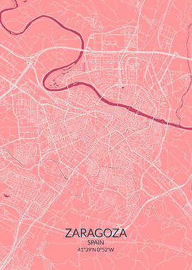 Zaragoza Pink Rose Map
