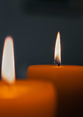 One and a blurry candle