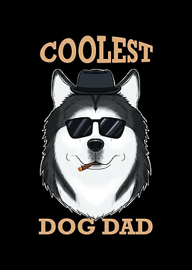 Coolest Dog Dad I Husky