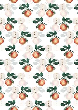 White Floral Apple Pattern