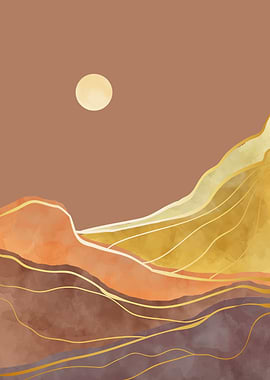 Abstract Mountain Painting