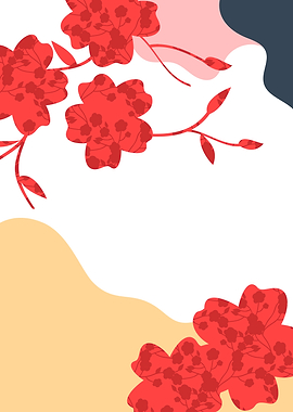 Japan Sakura red flowers